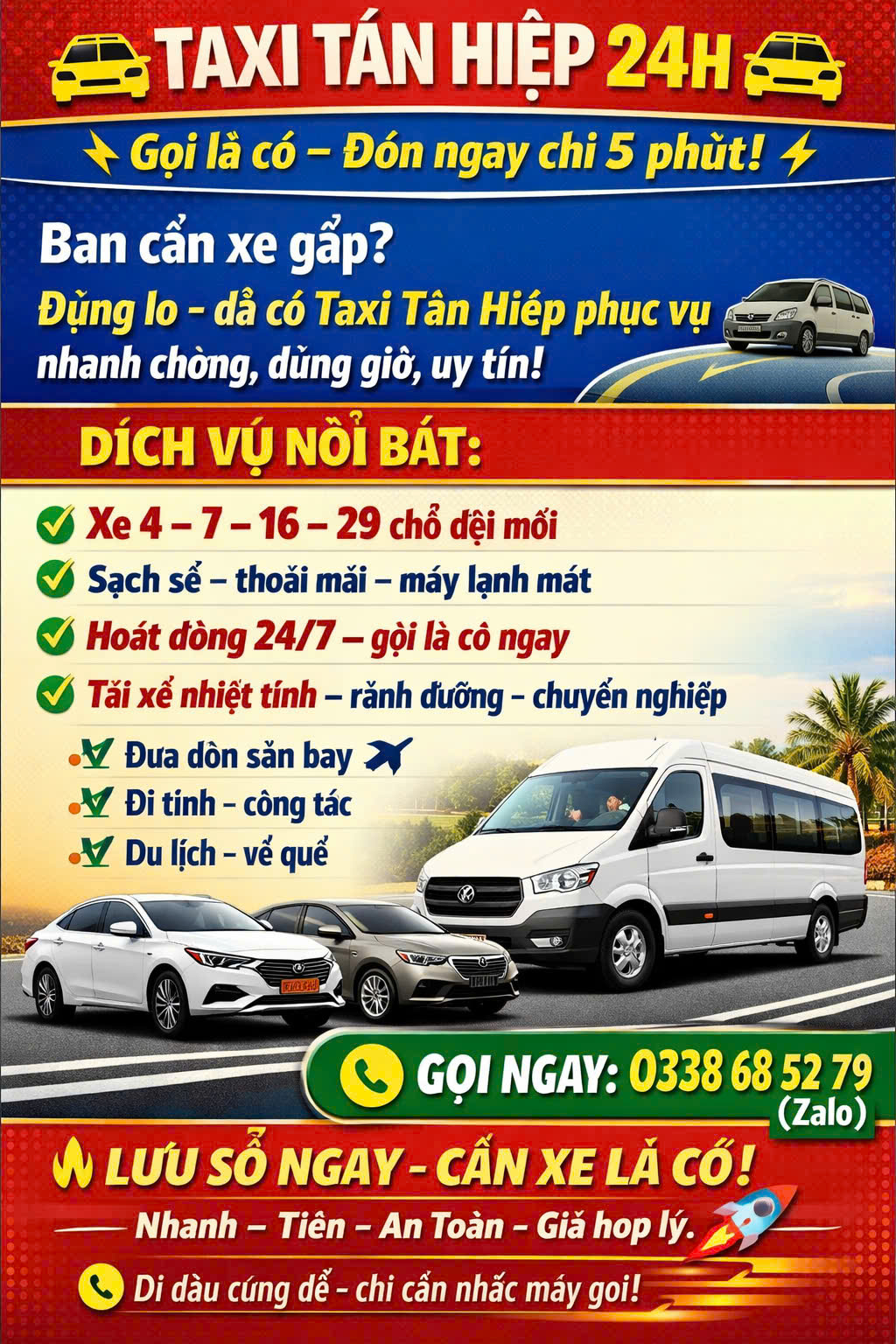 Taxi Tân Hiệp 24h 0338 68 52 79