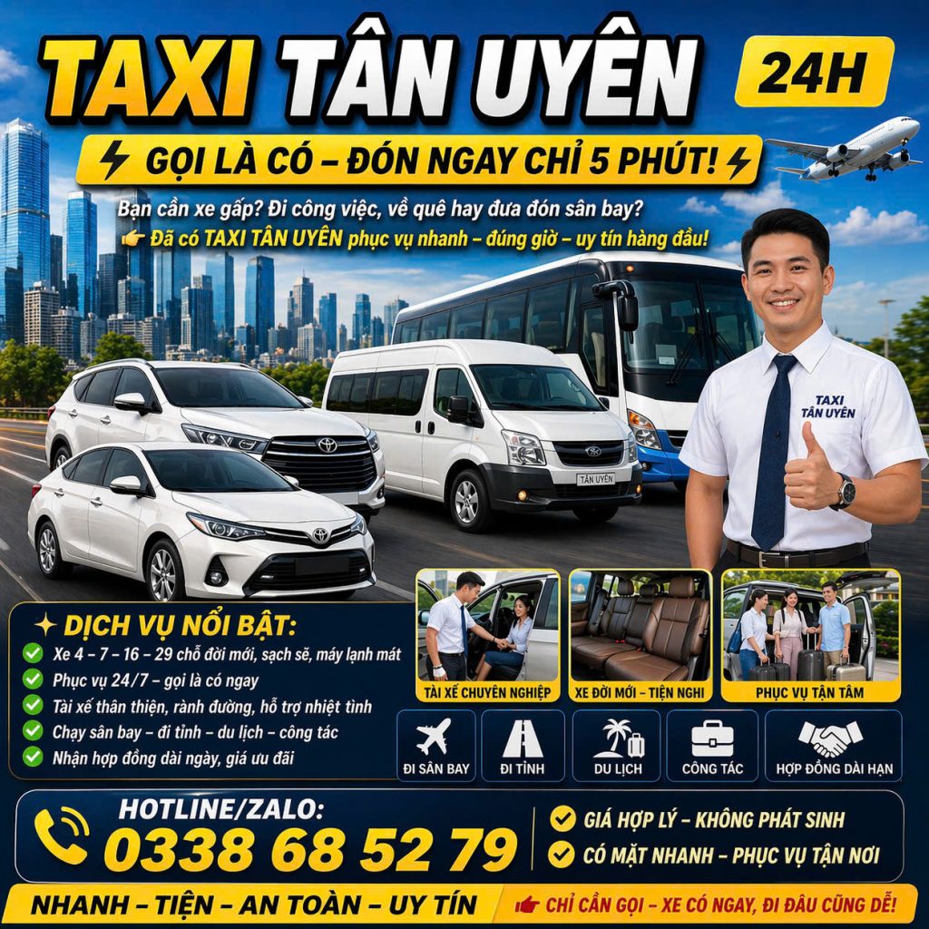 Taxi Phường Dĩ An 24h 0338 68 52 79
