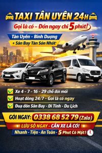 Taxi Tân Uyên 24h 0338 68 52 79