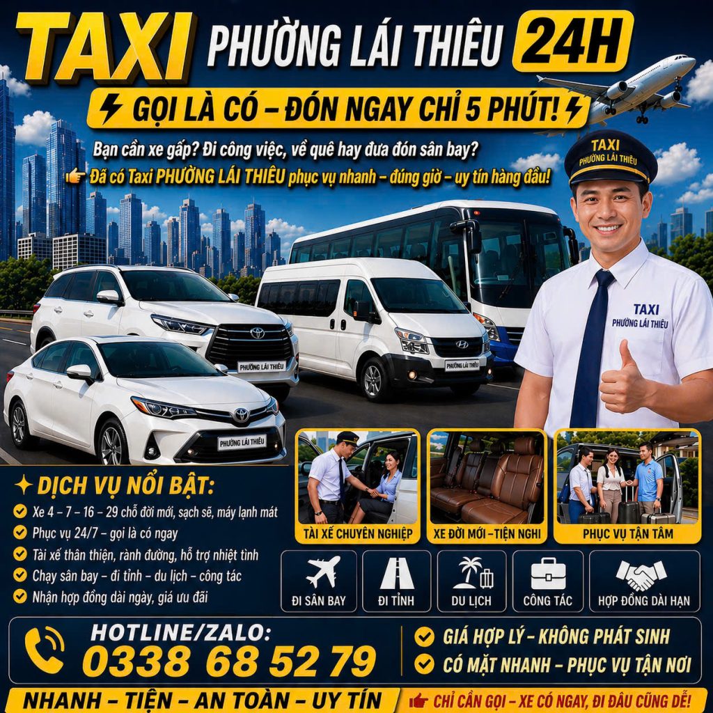 Taxi Phường Lái Thiêu 24h 0338 68 52 79