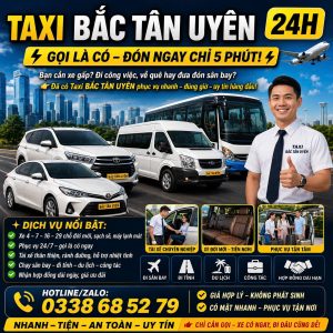 Taxi Bắc Tân Uyên 24h 0338 68 52 79