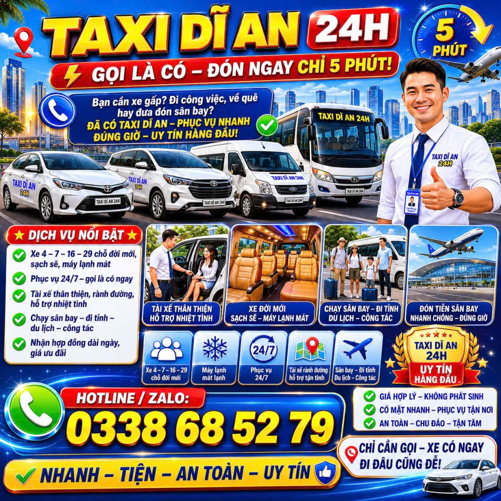 Taxi Dĩ An 24h 0338685279