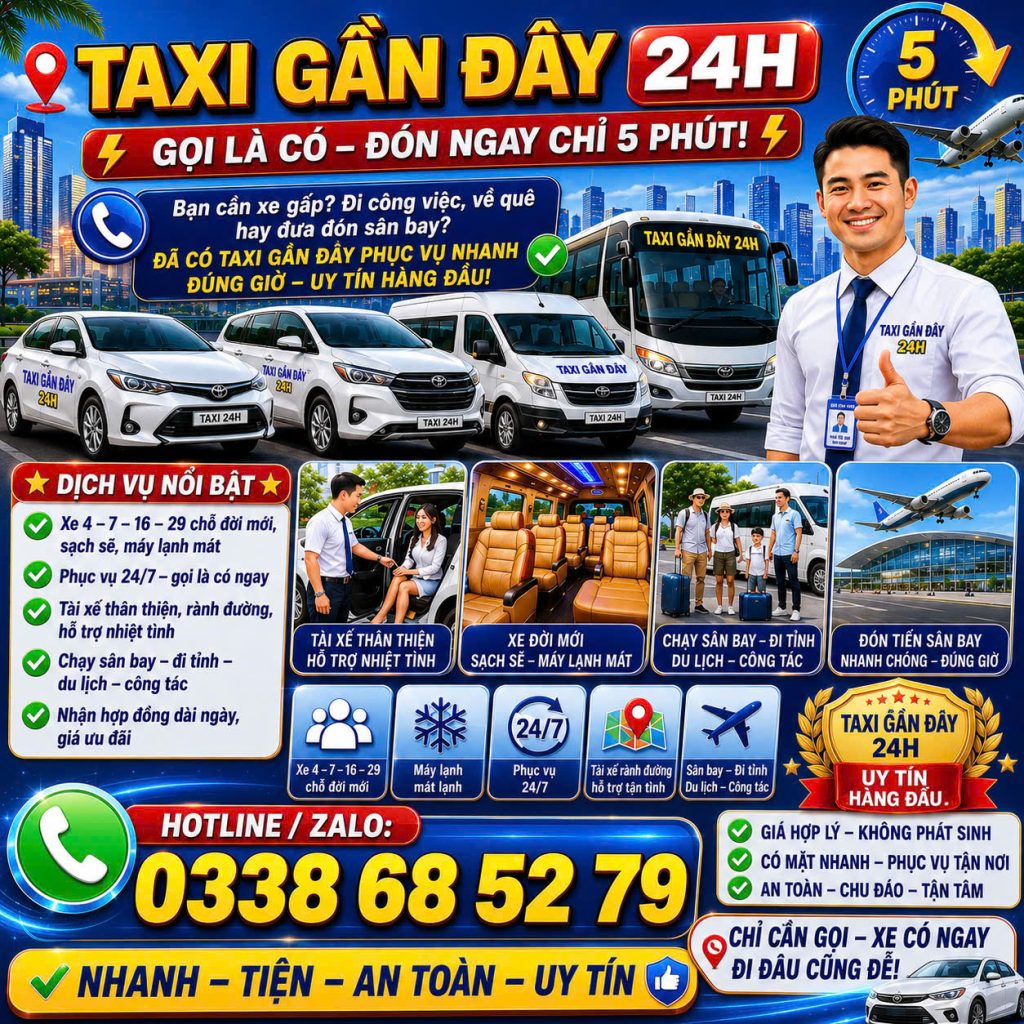Taxi Gần Đây 24h 0338685279