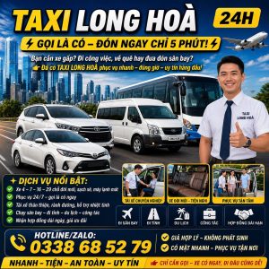 Taxi Long Hòa 24h 0338 68 52 79