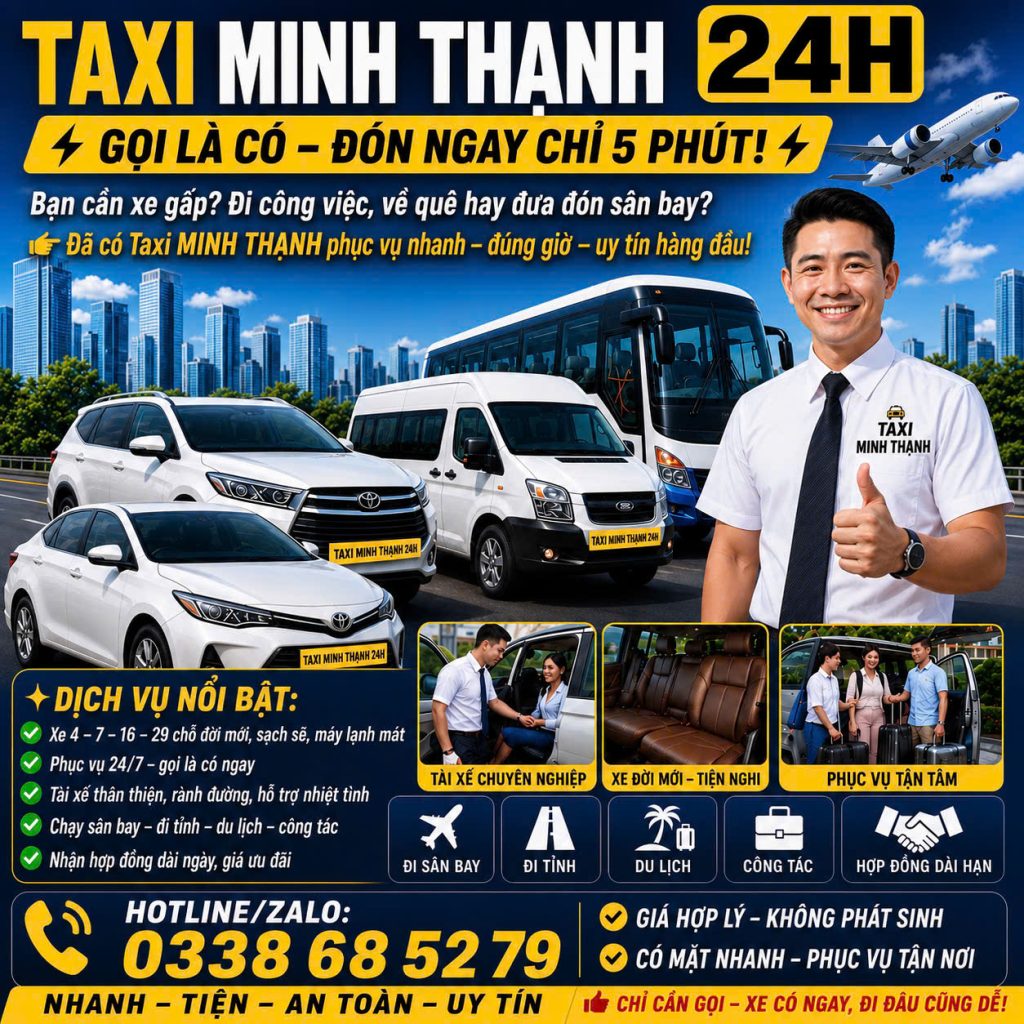 Taxi Minh Thạnh 24h 0338 68 52 79