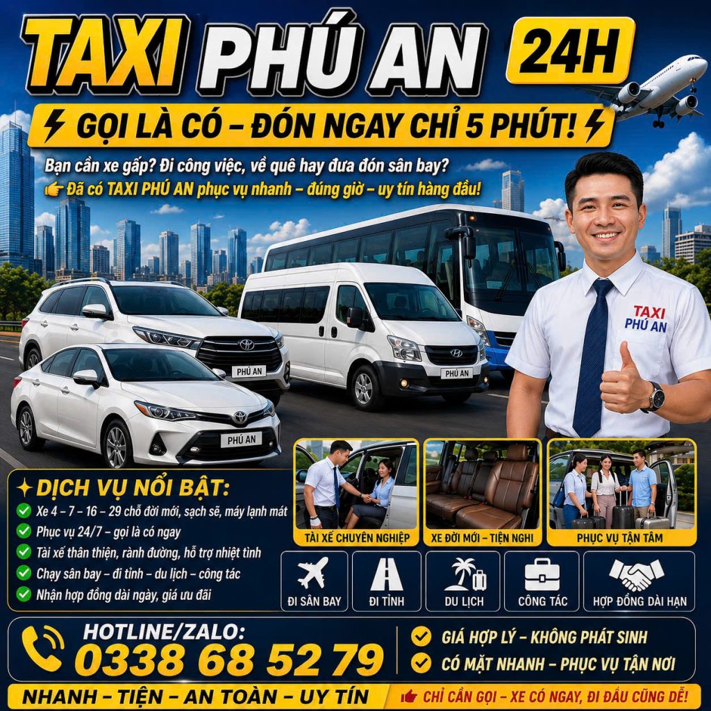 Taxi Phú An 24h 0338 68 52 79