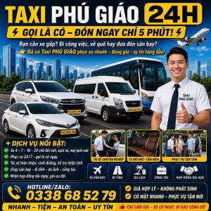 Taxi Phú Giáo 24h 0338 68 52 79