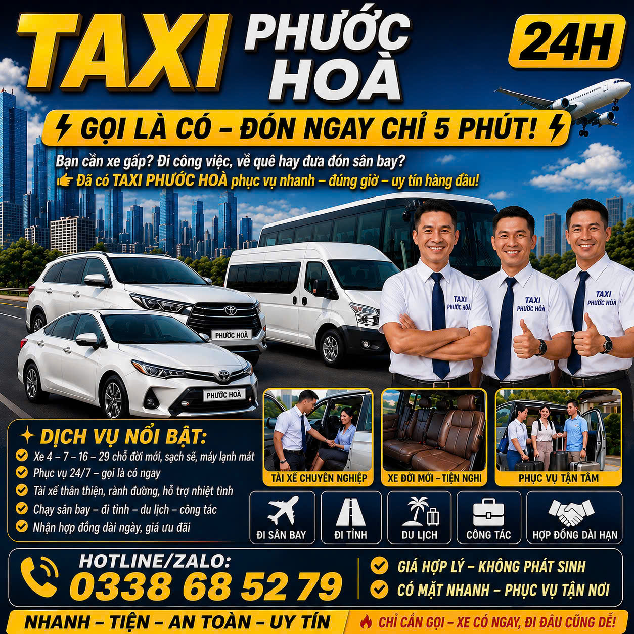 Taxi Phước Hòa 24h 0338 68 52 79