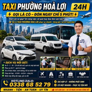 Taxi Phường Hòa Lợi 24h 0338 68 52 79