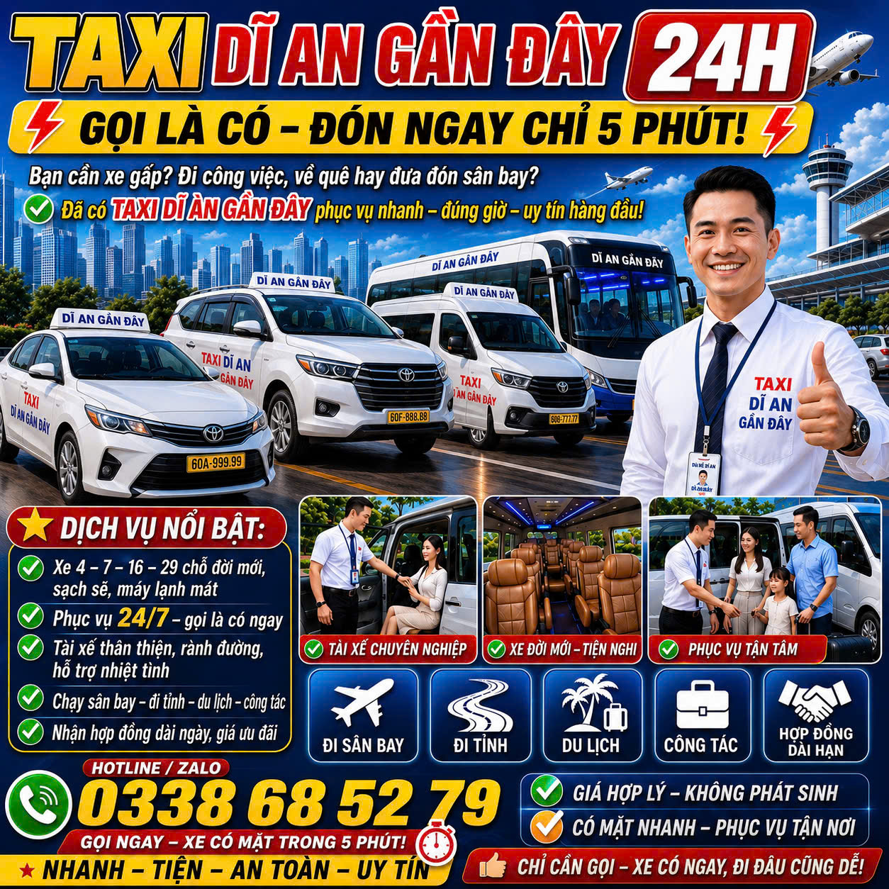 Taxi Dĩ An Gần Đây 24h 0338685279