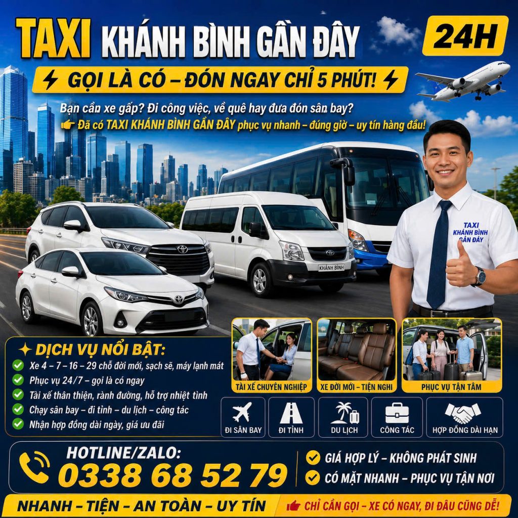 Taxi Khánh Bình Gần Đây 24h – 0338685279