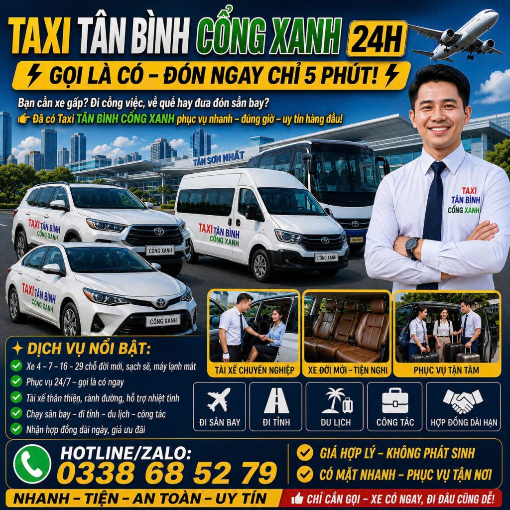 Taxi Tân Bình Cổng Xanh 0338685279