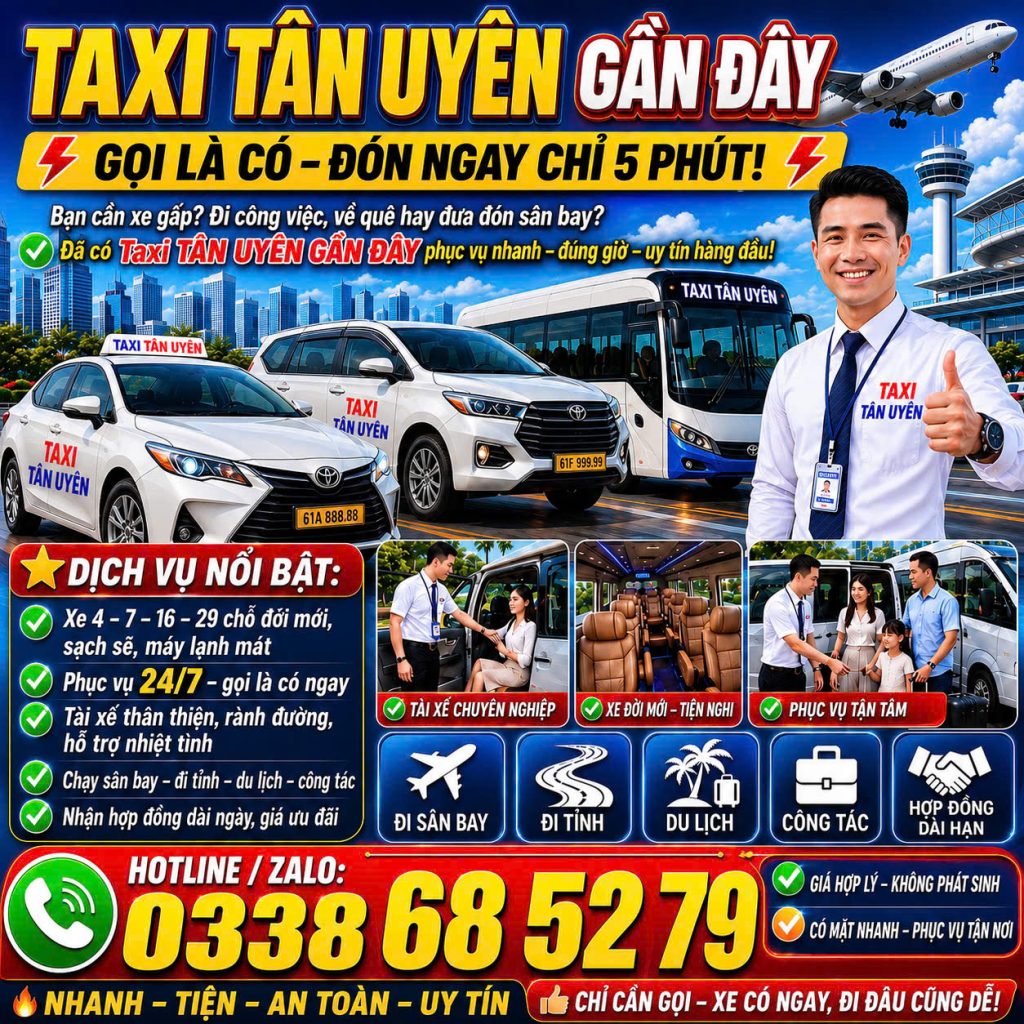 Taxi Tân Uyên Gân Đây 0338685279