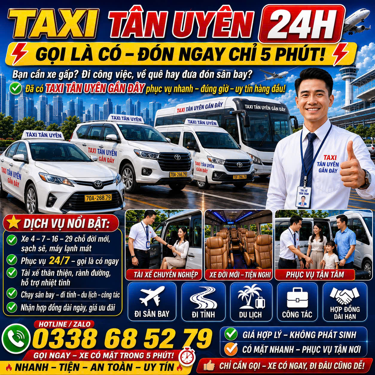 Taxi Tân Uyên Gần Đây 24h 0338685279