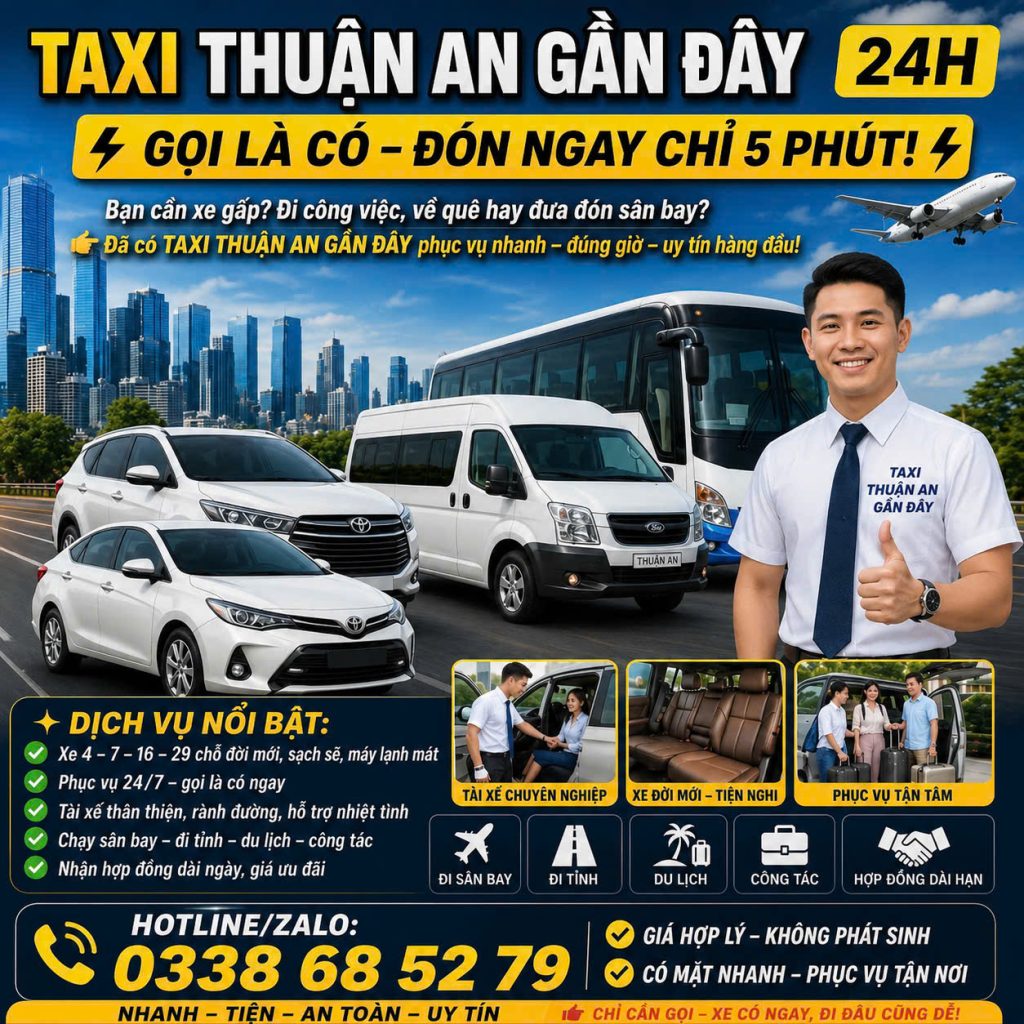 Taxi Thuận An Gần Đây 0338685279