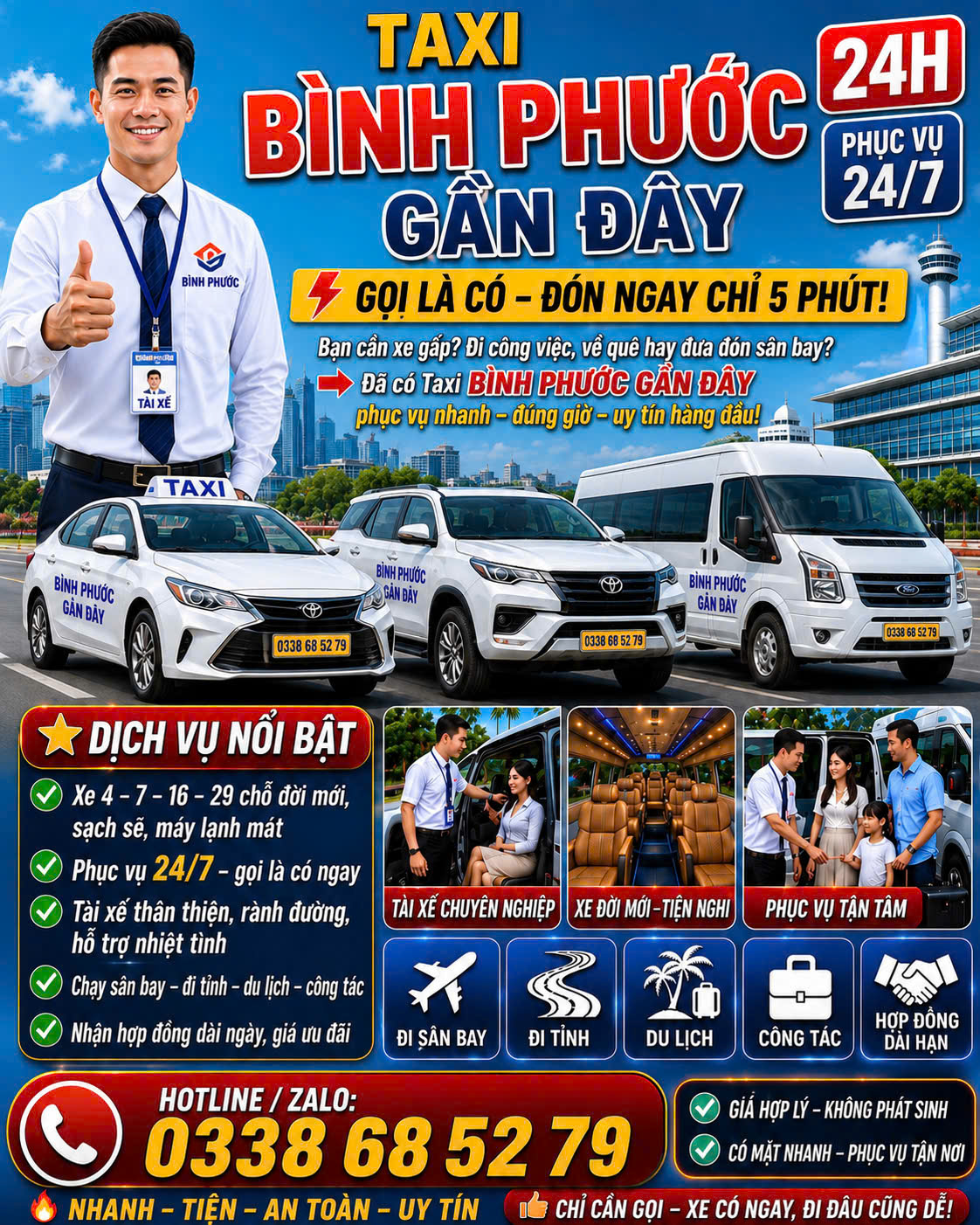 Taxi Bình Phước Gần Đây 0338 68 52 79