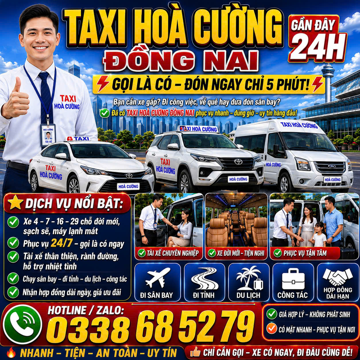 Taxi Hòa Cường Đồng Nai Gần Đây 0338 68 52 79