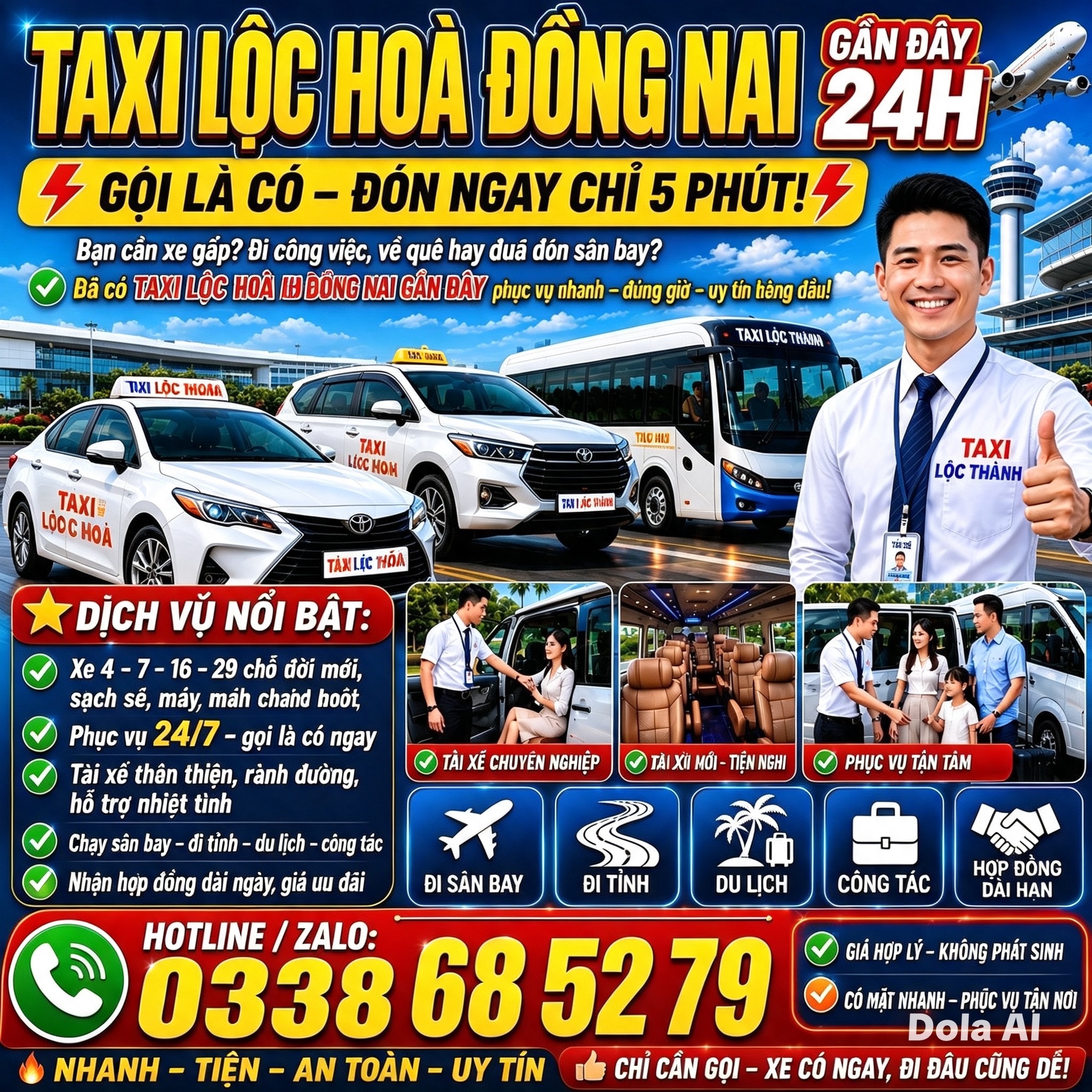 Taxi Lộc Hòa Đồng Nai Gần Đây 0338 68 52 79