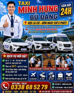 Taxi Minh Hưng Bù Đăng Gần Đây 0338 68 52 79