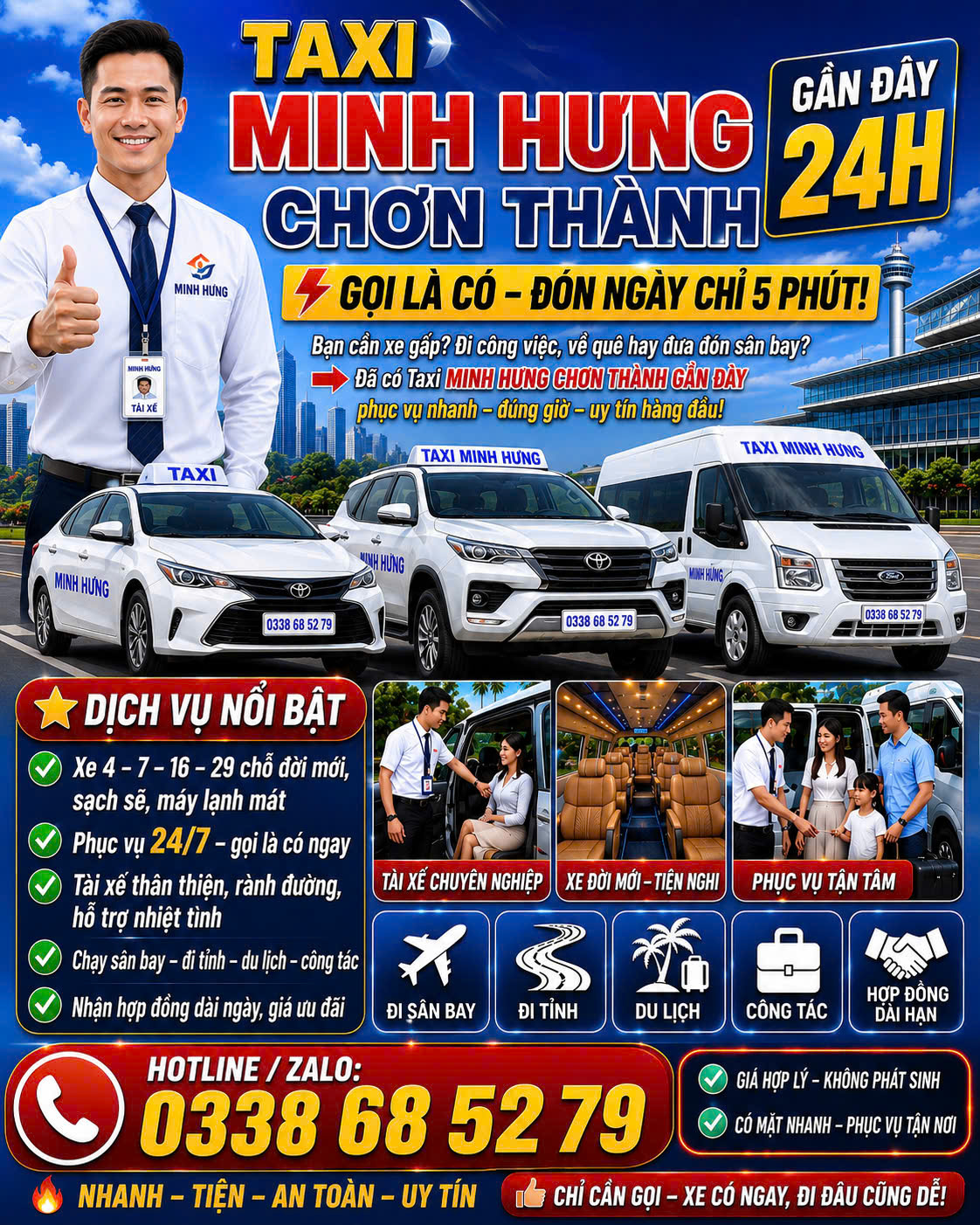 Taxi Minh Hưng Chơn Thành Gần Đây 0338 68 52 79