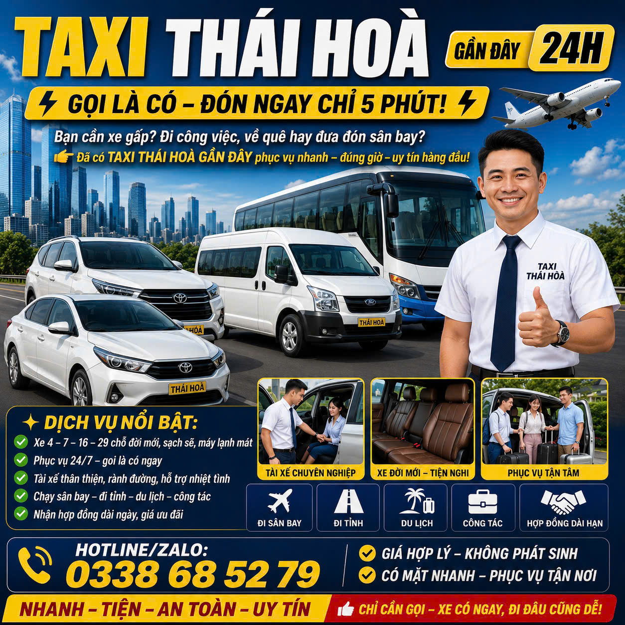 Taxi Thái Hòa Gần Đây 24h 0338685279