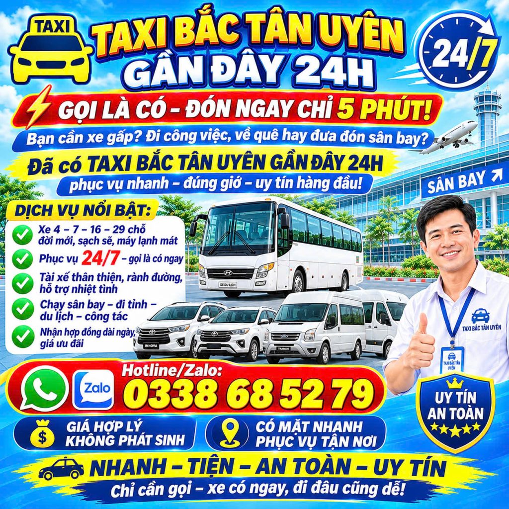 Taxi Thường Tân Gần Đây 24h 0338685279