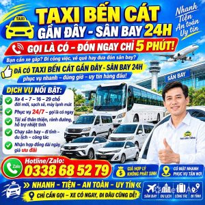 Taxi Bến Cát Gần Đây Sân Bay 0338685279