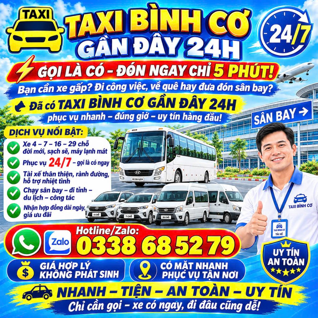 Taxi Thường Tân Gần Đây 24h 0338685279