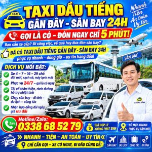 Taxi Dầu Tiếng Gần Đây Sân Bay 0338685279