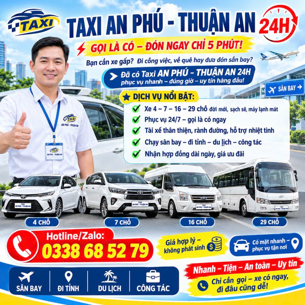 Taxi An Phú Thuận An 247 0338685279