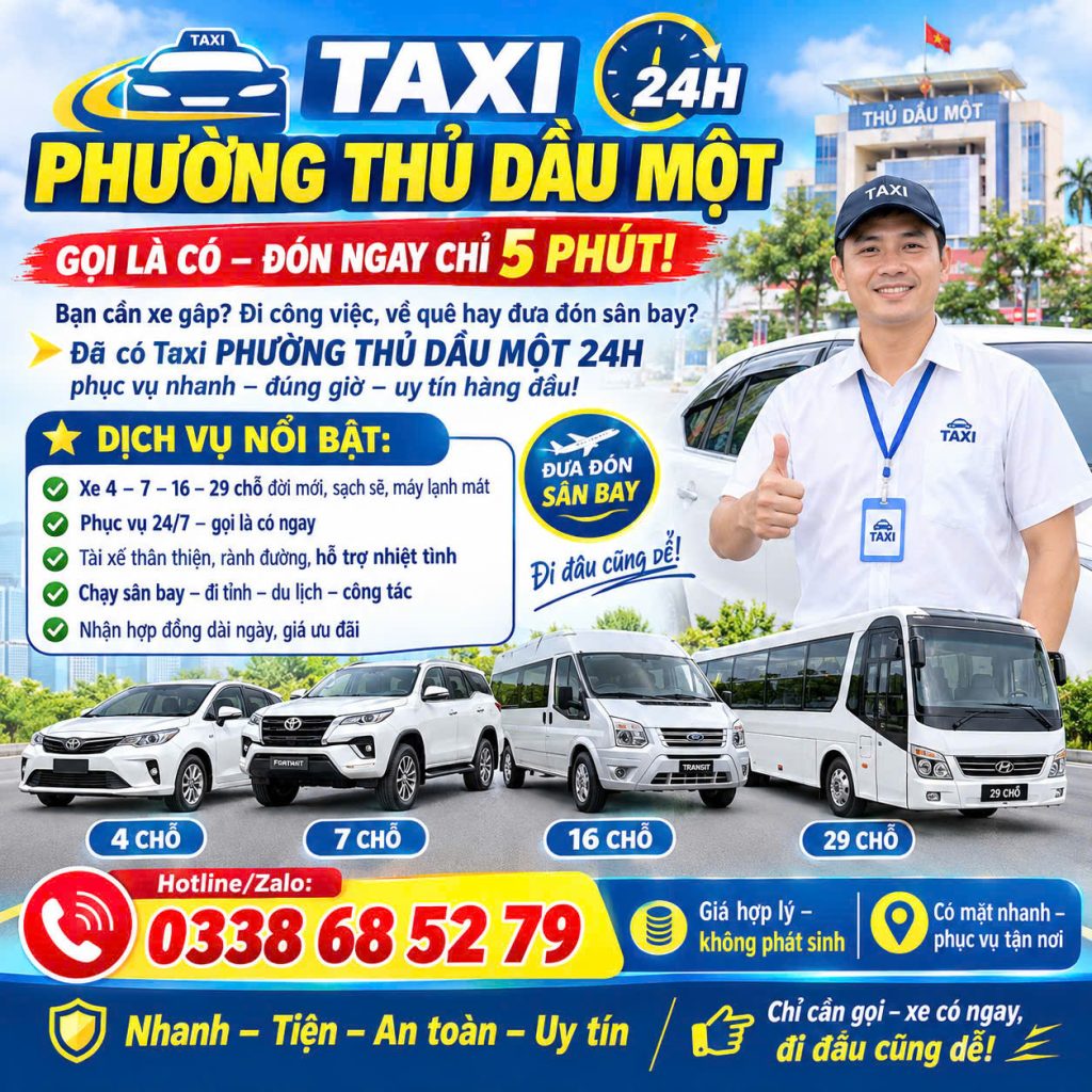 Taxi Phường Thủ Dầu Một 247 0338685279